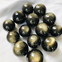 Sphère en obsidienne dorée naturelle, cristal de guérison, boule de cristal pour la décoration