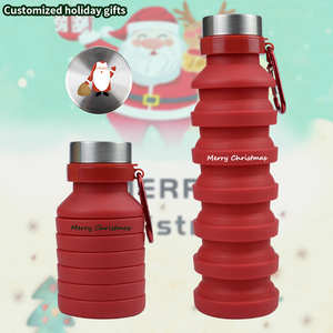 Bouteille d'eau en silicone pliable personnalisée de 550 ml pour cadeaux promotionnels – Tasse de voyage souple en silicone pour la vente en gros - Product Image 2