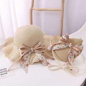 Children's Summer Sun <b>Hat</b> Beach Kids Bay Unisex Folding Paper Straw <b>Hat</b> <b>Bag</b> Set Travel Ski Casual - Product Image 4