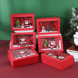 Support à gâteaux pour cadeaux de Noël, biscuits, desserts, bonbons, boîte de buffet de bonbons blanche avec couvercles pour offrir en cadeau - Product Image 2