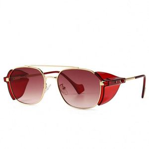 Nuevas Gafas de Sol Retro de Moda para Hombre y Mujer, Estilo Steampunk con Protección Lateral, Montura Metálica, UV400, 2020 - Product Image 2
