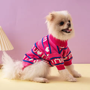 가을 신상품 럭셔리 프린트 울 후디 두꺼운 따뜻한 애완견 스웨터 다양한 사이즈 강아지 옷 - Product Image 2