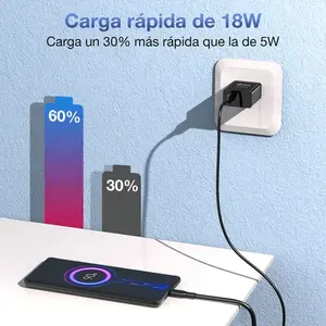 Chargeur Turbo à charge rapide Type-C (GAR 092) 3A 18W avec câble de 1m et protection contre les surcharges pour // 1 heure - Product Image 5
