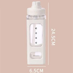 Factory Wholesale Water Bottle With Straw 3D Cute Bear Sticker Bpa Free <b>Plastic</b> Square Sippy Cup Portable <b>Drinkware</b> 700ml/900ml - Product Image 5