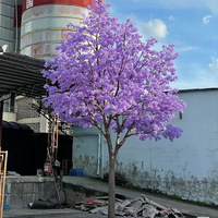Pohon Lilac Simulasi Serat Kaca Premium, Pohon Bunga Buatan Ukuran Besar, Tanaman Hijau Romantis untuk Dekorasi Lanskap Dalam Ruangan