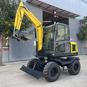 Design 4ton Mini Wheeled Excavator with Log Grapple for Sale - Product Image 1