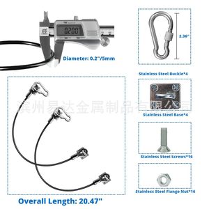 สายรัดล็อคฝาถังขยะสแตนเลสพร้อมลวด ชุดอุปกรณ์ป้องกันหมีสำหรับถังขยะกลางแจ้ง - Product Image 5