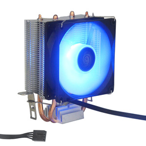 Enfriador de CPU Silencioso con 2 Tubos de Calor de Cobre y Aluminio, Conector de Pin con Rodamiento Fluido de 9 cm, Luces de Ventilador, para PC de Escritorio 775/1155 - Product Image 4
