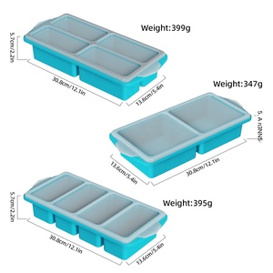 Conteneur à glace en silicone de qualité alimentaire avec couvercle amovible, réutilisable, sans BPA, grande capacité, facile à nettoyer pour soupes, sauces et bouillons - Product Image 5