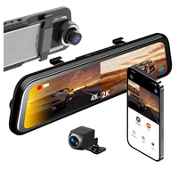 WIFI 4K+2K 9.66 Inch ADAS BSD Dashcam 4k Kamera Depan dan Belakang Mobil Dash Cam 4k Black Box Kamera Spion Belakang Dashcam untuk Mobil