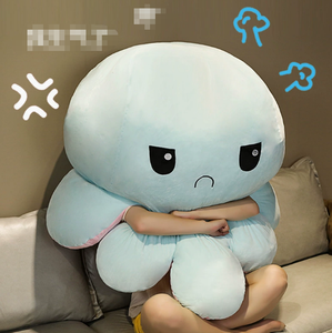 Peluche poulpe réversible en tissu, poupée géante double face - Product Image 4