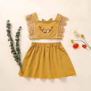 Nuevo Conjunto de Ropa de Verano para Niña con Diseño Especial y Puños de Encaje en Varios Colores - Product Image 4