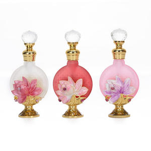 Botella de Perfume de Vidrio Esmerilado Plano de 10 ml, con Diseño de Loto Esmaltado, al por Mayor - Product Image 5