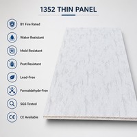 Panel Dinding SPC Tahan Api Bebas Formaldehida Bebas Timbal Tekstur Kaya Tahan Air untuk Pelapis Dinding Interior Modern Sekolah
