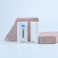 Stick de conditionnement cosmétique vide en plastique à remplissage par le haut, ovale plat, à mécanisme rotatif, 15 ml, pour écran solaire solide et déodorant