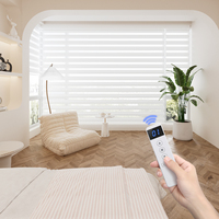 Persianas Verticales Eléctricas con Control por Google Alexa, Tipo Blackout, Doble Capa de Tela Impermeable, Automáticas, para Hotel