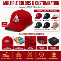 Casquette de baseball structurée à 6 panneaux en sergé de coton, haute visibilité, avec broderie de logo, vente en gros, usine, personnalisable en vrac