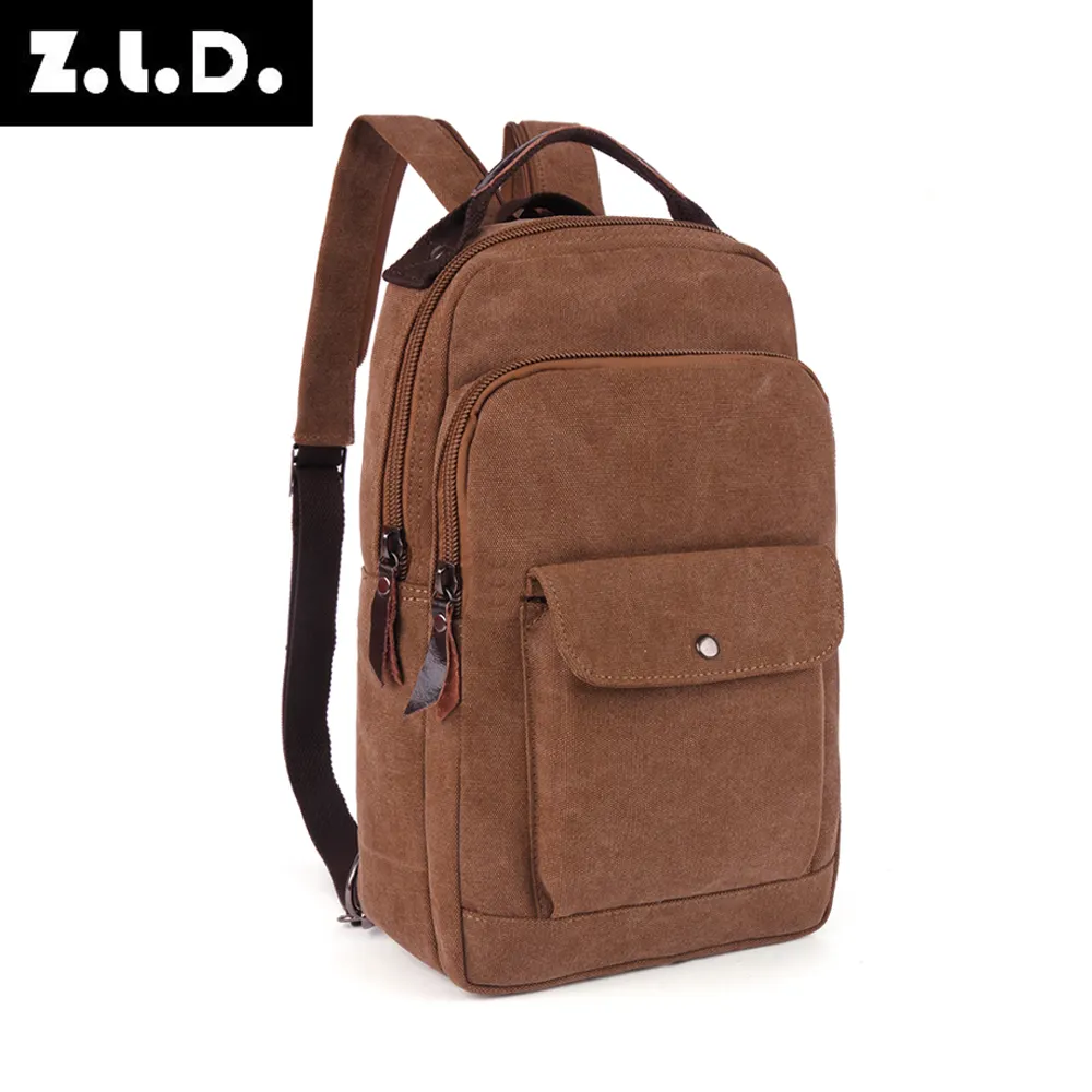 ZUOLUNDUO-mochila de lona Vintage personalizada para hombre y mujer, morral deportivo informal Unisex de gran capacidad, bolsa para ordenador portátil, mochila escolar de hombro, 2023