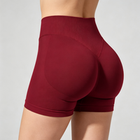 Shorts de compression sans couture pour femme, taille élastique mi-haute, motif écossais, antibactériens, séchage rapide, anti-déchirure