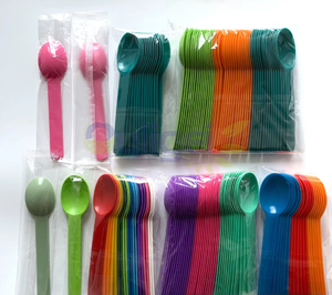 Cuchara de yogur desechable personalizable al por mayor de fábrica, cubiertos de almidón multicolor para llevar con embalaje individual - Product Image 2