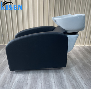 Sillón de Lavado de Cabello Moderno de Alta Gama KISEN con Pedales y Lavabo de Cerámica, Sillón y Lavabo para Salón de Belleza - Product Image 5