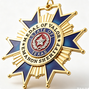 เหรียญรางวัลกีฬาแบบกำหนดเอง รูปดาว 3 มิติ ชุบโลหะ ตัดแบบไดคัท ชุบทองเคลือบแข็ง พร้อมริบบิ้นและเข็มกลัดแบบกำหนดเอง - Product Image 3