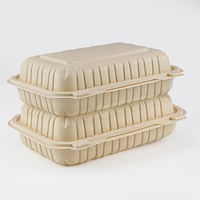 Boîte à emporter jetable de style américain, rectangulaire, micro-ondable, modèle PLM963CS, écologique et biodégradable, 963 pouces