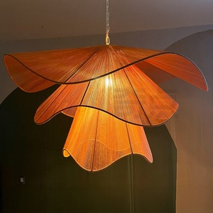 Lustre en rotin de bambou à six têtes, lampe à économie d'énergie, décoration de salon, luminaire suspendu pour la maison - Product Image 4