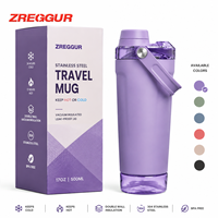 Botella Mezcladora de Proteínas con Aislamiento al Vacío de Acero Inoxidable con Logotipo Personalizado, 500 ml, a Prueba de Fugas, Libre de BPA, con Filtro, para Gimnasio, Fitness y Deportes