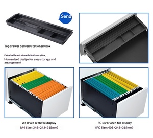 Modern 3-Drawer Lockable Steel Filing Cabinet Large Capacity Quiet Drawer Modern Storage for Office <strong>Library</strong> School Study - Product Image 6