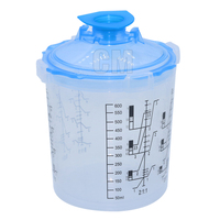 Système de gobelet pulvérisateur ventilé PPS 2.0 de 600 ml, pistolet jetable avec échelle, gobelet de mélange de peinture en plastique transparent, substitut pour 3M 26301