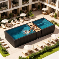 Piscine hors sol en conteneur pour l'espace extérieur, 5,8m*2,2m*1,4m, système en acier pour le loisir et la détente