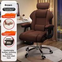 Chaise de bureau exécutive ergonomique et confortable en cuir pour le streaming de jeux, l'e-sport et le travail, avec dossier haut et réglage en hauteur