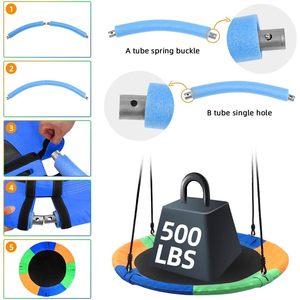 Premium da 40 pollici per bambini all'aperto con piattino per albero altalena sedile resistente e sicuro facile installazione per asilo nido o cortile - Product Image 5
