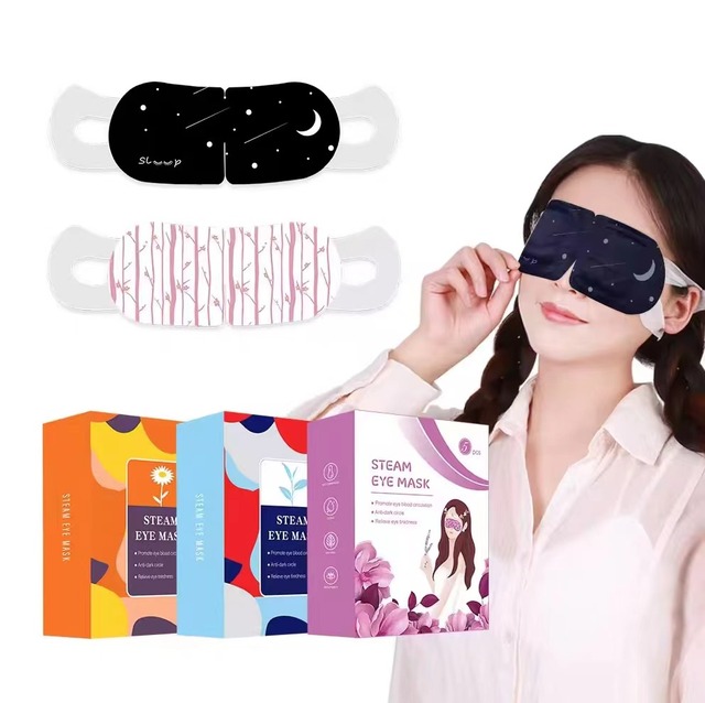 Custom Logo Private Label Disposable Oversized Non-woven Fabric Self Heating Steam Eye Mask for Home Office Hotel Travel Sleep