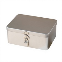 Boîte de rangement en fer blanc verrouillable et recyclable 2352B pour bijoux, bagues, montres, lunettes et petits objets – Vente en gros
