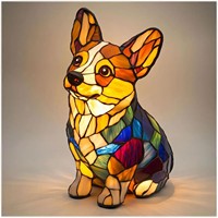 Ornamen Resin YIDA Lampu Malam LED Seri Kucing Anjing Bercahaya Patung Hewan Seni Gaya Kartun Kreatif Dekorasi Rumah Hadiah