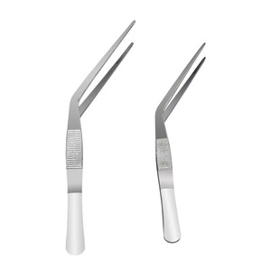 Stainless steel knee-shaped tweezers, ear and nose <b>clips</b>, 14cm for nose hair removal, 16cm for ear canal cleaning, curved tip - Product Image 5
