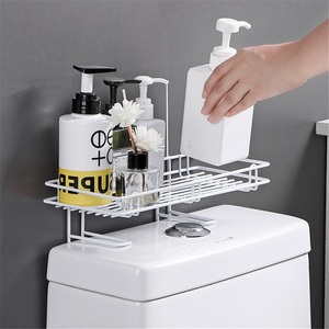 Modern Hotel Bathroom <b>Corner</b> Rack Zinc Alloy Countertop Mounted Punch-Free Finishing Toilet Storage Rack - Product Image 1