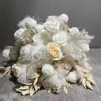 Centros de mesa para boda, flores artificiales grandes, bolas de flores azules y blancas, 60cm