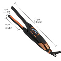 Lisseur de cheveux 2-en-1 avec logo personnalisé, revêtement céramique, version étroite, écran LCD, chauffe rapide en 30 secondes, anti-brûlure