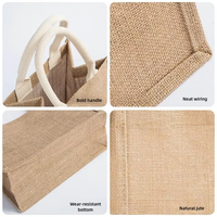 Sac fourre-tout pliable personnalisé en toile de jute naturelle avec motifs floraux pour les fêtes de filles, les cadeaux promotionnels d'entreprise