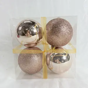 80mm Christmas decoration supplier Promotional plastic Christmas hanging ball decoration