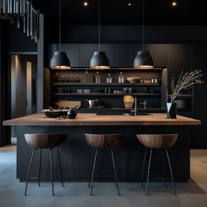 Armoires de cuisine modernes en Australie, armoires de base en mélamine noire personnalisables, carcasse en MDF, <span class=keywords><strong>porte</strong></span> en <span class=keywords><strong>verre</strong></span>, design industriel intelligent - Product Image 3