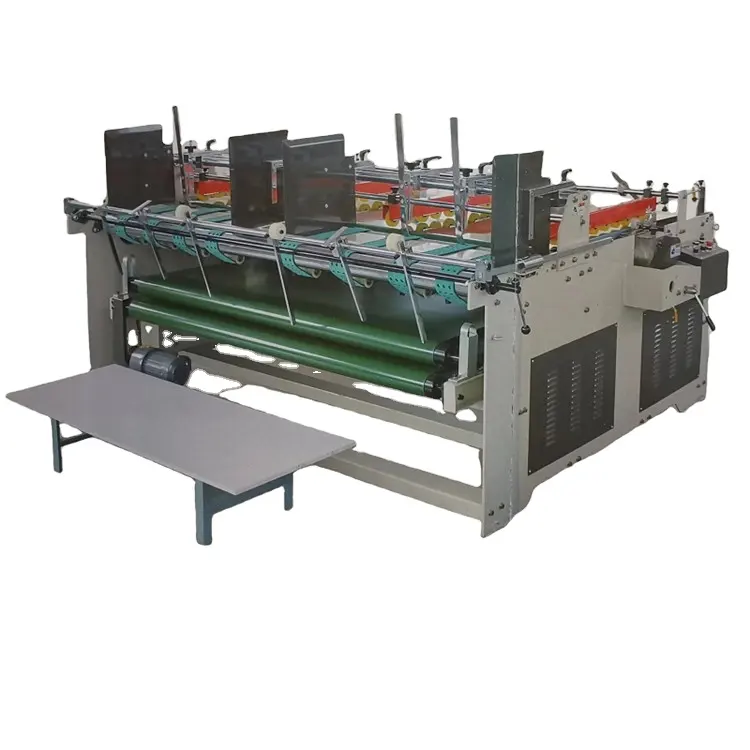 MODEL-1800 two sides semi automatic pressing machine/semi-auto carton box folder gluer/press pasting box machine