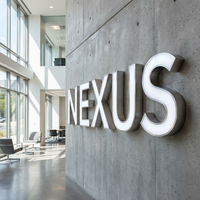 Letras Metálicas 3D Personalizadas con Retroiluminación LED, Letrero Impermeable para Exteriores, Señalización Publicitaria para Negocios Profesionales, Logotipo para Oficina