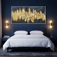 Peinture à l'huile 3D moderne à texture épaisse, peinte à la main, avec feuille d'or noir, abstraite, taille personnalisable, art mural sur toile, design sur mesure pour