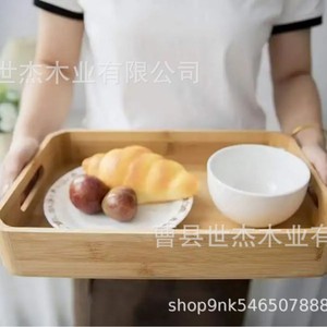 ถาดไม้ไผ่ทรงสี่เหลี่ยม Mu Yujia ขนาด 30x20 ซม. ถาดเสิร์ฟรักษ์โลกสำหรับชาและผลไม้ ใช้ในบ้าน - Product Image 2