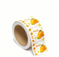 Étiquettes personnalisées écologiques, autocollantes, imperméables, en vinyle PVC, de qualité alimentaire, en rouleau pour emballage