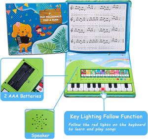 El libro de tablero 'Let's Play Piano' hecho a medida presenta teclado incorporado y módulo de sonido de piano Impresión de papel y cartón - Product Image 4
